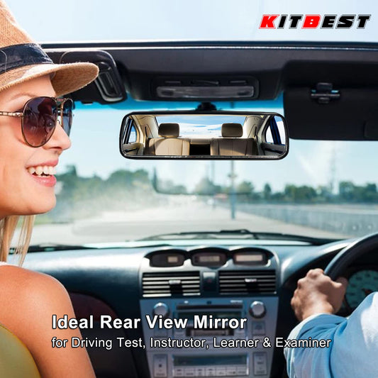 KITBEST Rear View Mirror for Driving Test, Driving Instructor Mirror, Extra Second Interior Car Rearview Mirror for Instructor Examiner Passenger Learner Driver (Bonus 2 PCS Blind Spot Mirrors)
