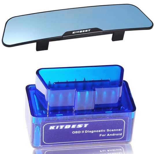 KITBEST Anti Glare Rear View Mirror and Bluetooth OBD2 Scanner