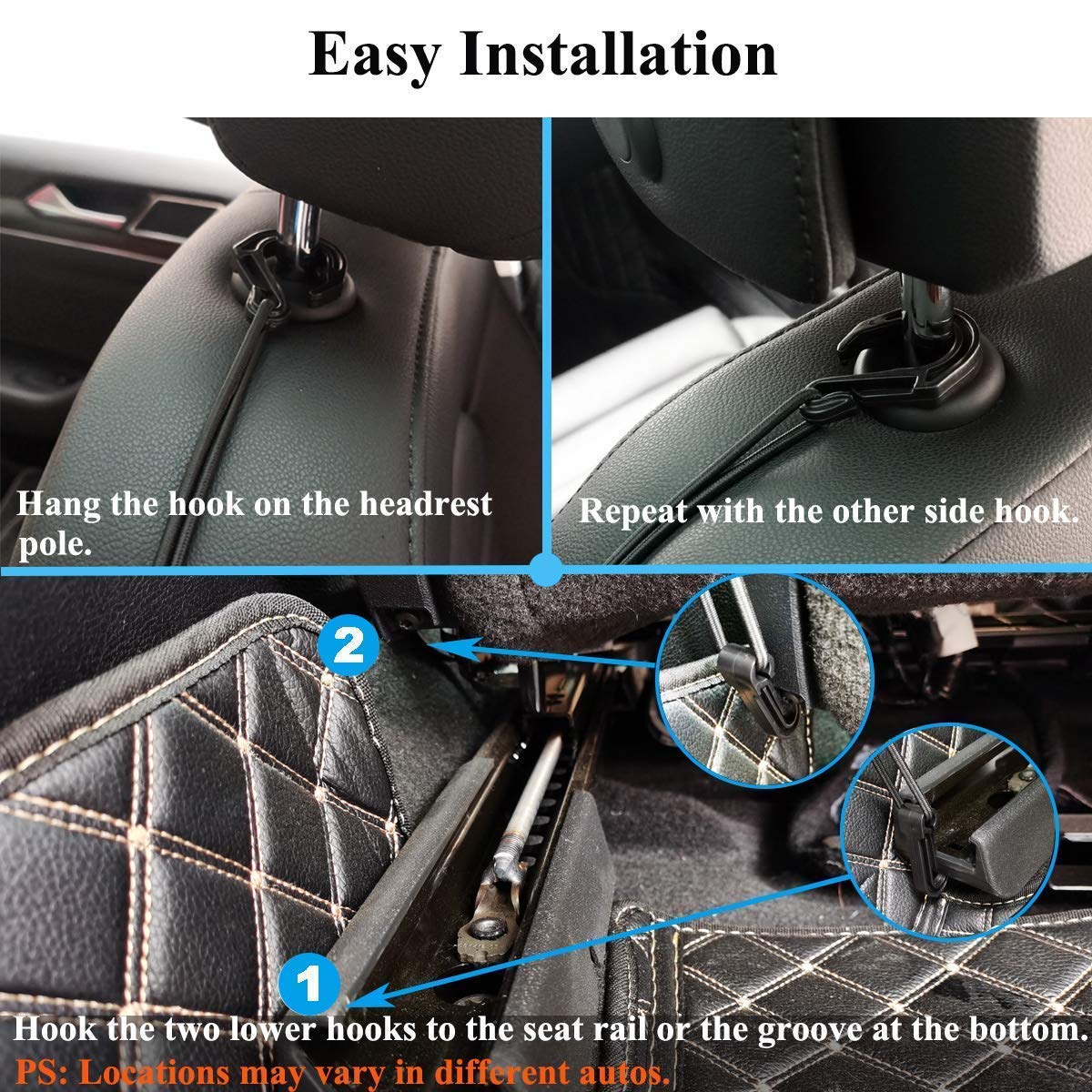 KITBEST Anti Glare Rear View Mirror and Car Mesh Organizer