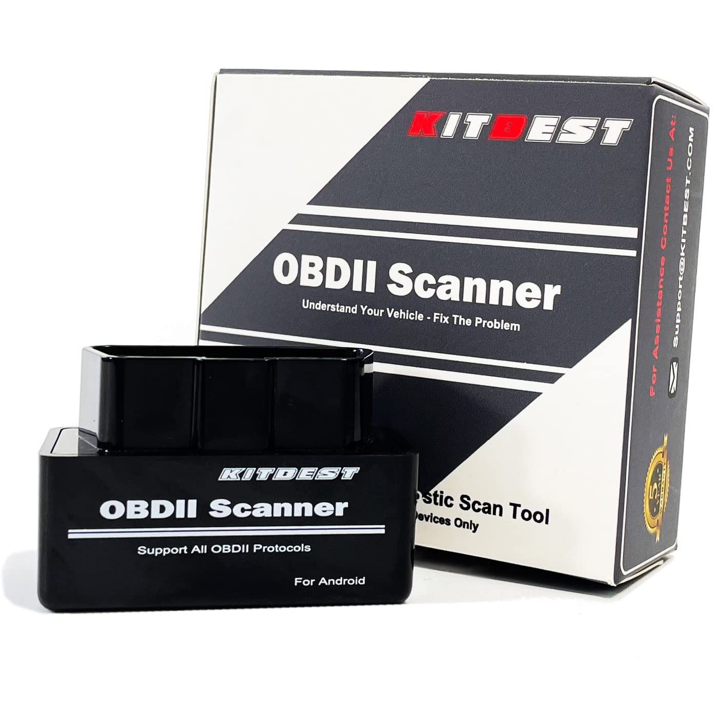 OBD2 Scanner Bluetooth for Android, Mini OBD2 Scanner Car Diagnostic Tool OBDII Auto Check Engine Light Code Reader