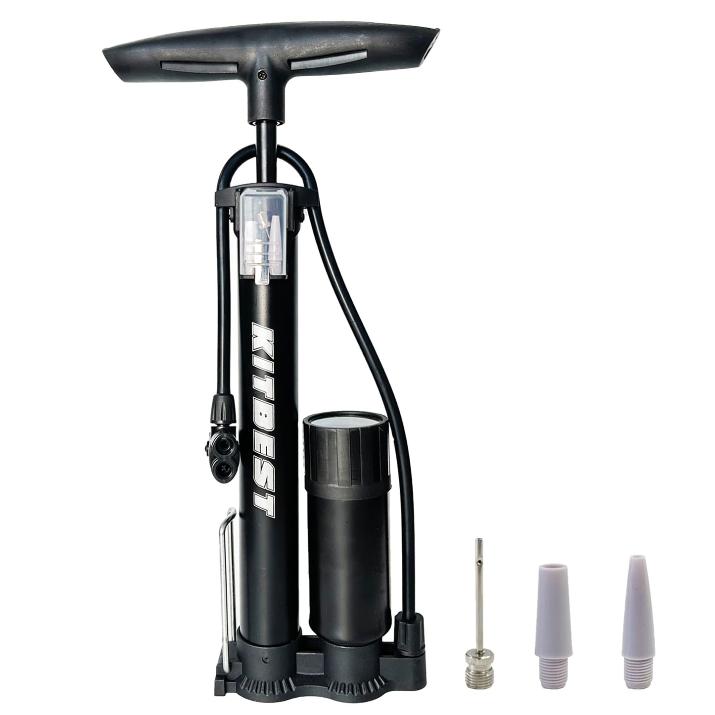 Bike Pump Portable, Compatible with Presta and Schrader Valve,Ball Pump Inflator Bicycle Floor Pump with High Pressure, Bike Tire Pump
