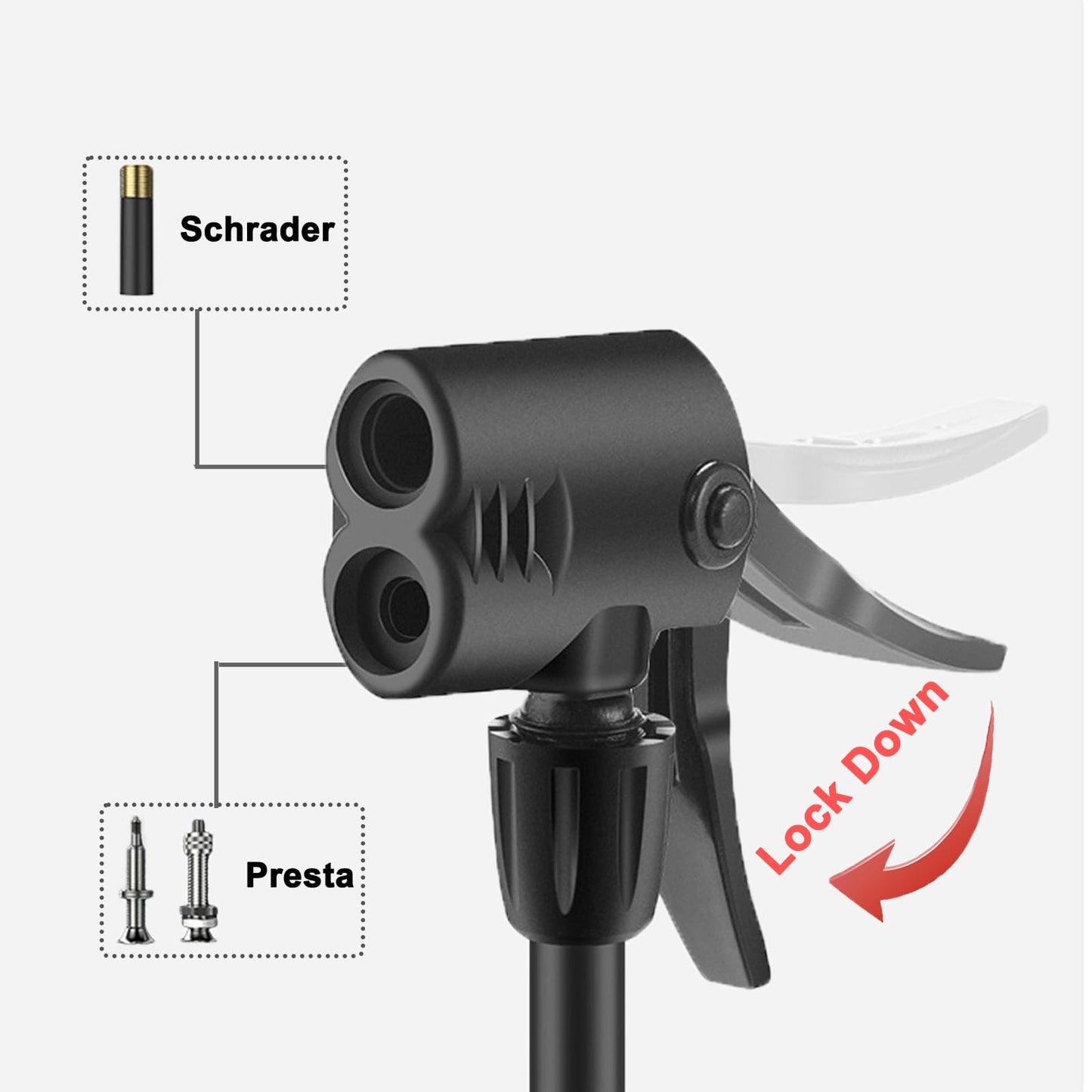 Bike Pump Portable, Compatible with Presta and Schrader Valve,Ball Pump Inflator Bicycle Floor Pump with High Pressure, Bike Tire Pump