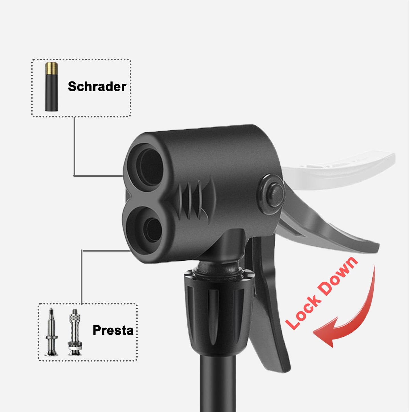 Bike Pump Portable, Compatible with Presta and Schrader Valve，Ball Pump Inflator Bicycle Floor Pump with High Pressure, Bike Tire Pump