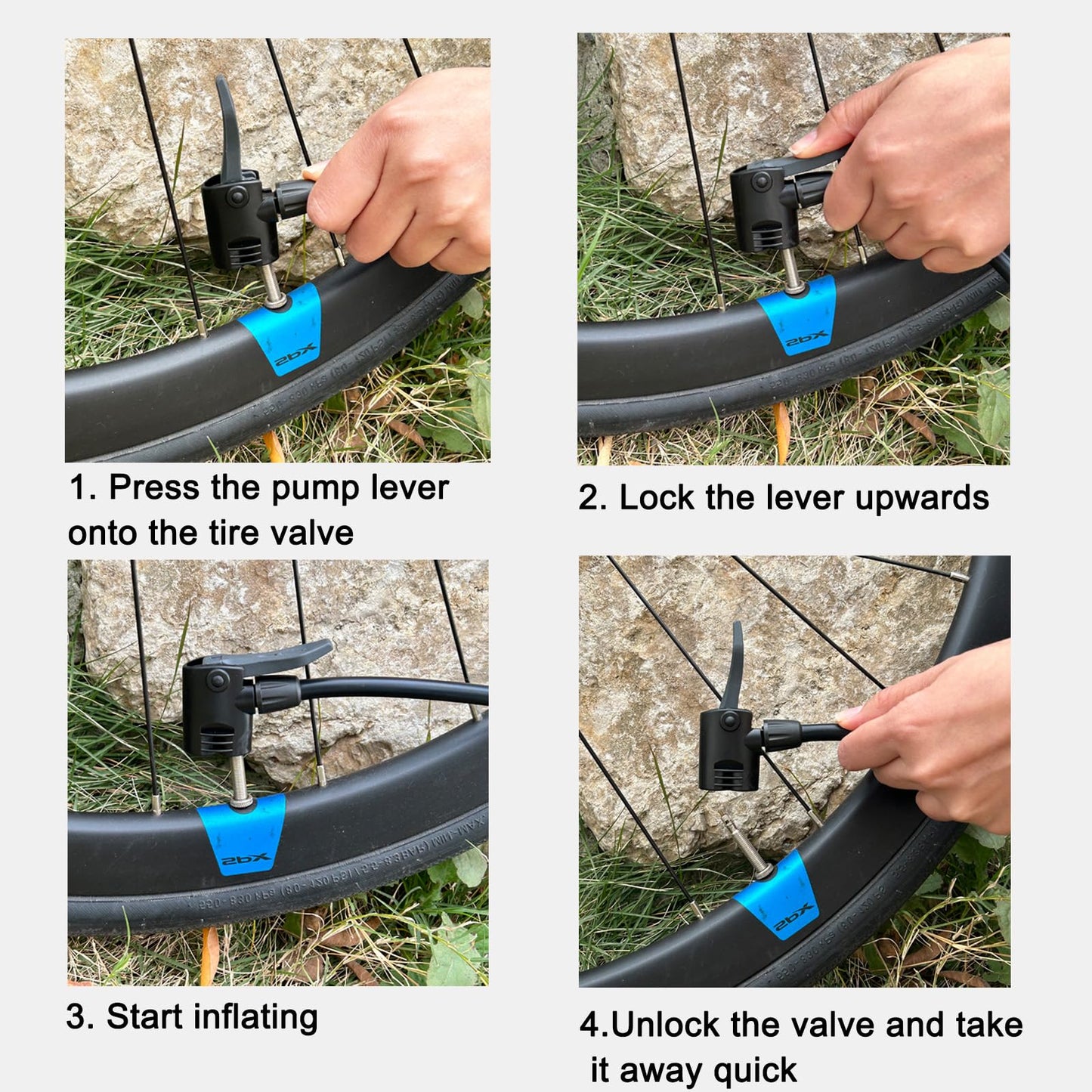Bike Pump Portable, Compatible with Presta and Schrader Valve,Ball Pump Inflator Bicycle Floor Pump with High Pressure, Bike Tire Pump