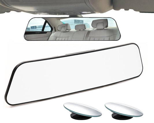 Rear View Mirror, Panoramic Rearview Mirror, Car Interior Clip-On Wide Angle Rear View Mirror to Reduce Blind Spot Effectively for Car SUV Trucks – Convex - (2 Pack Blind Spot Mirror)