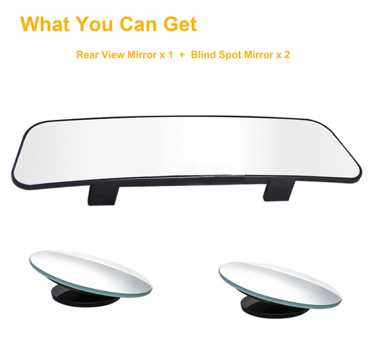 Rear View Mirror, Panoramic Rearview Mirror, Car Interior Clip-On Wide Angle Rear View Mirror to Reduce Blind Spot Effectively for Car SUV Trucks – Convex - (2 Pack Blind Spot Mirror)