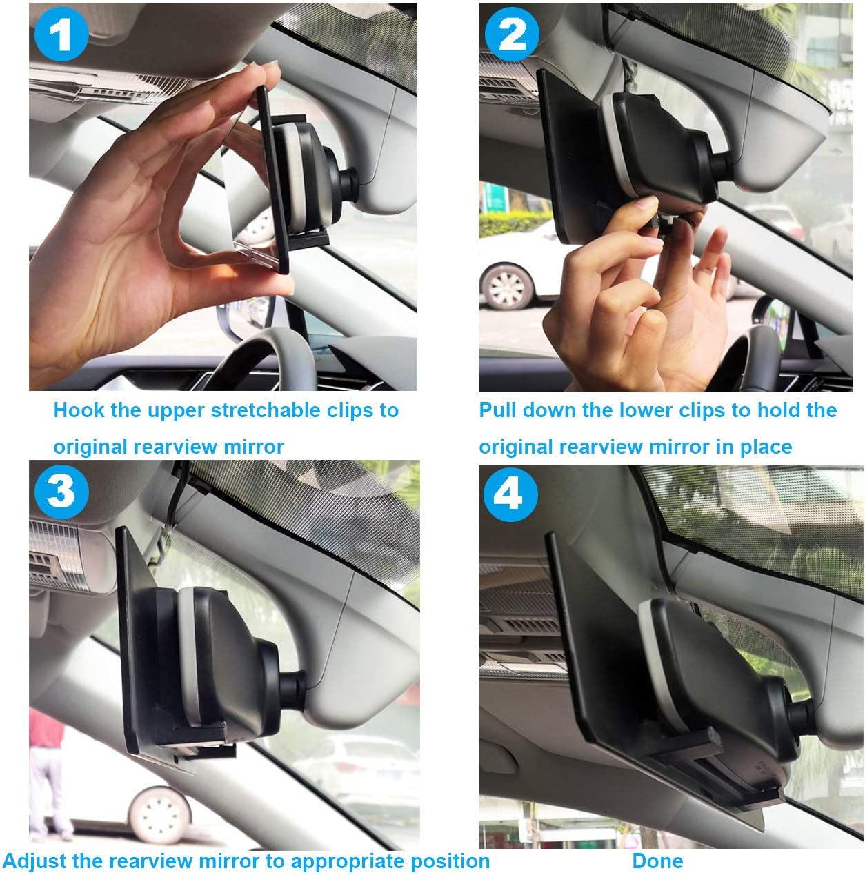 12 Inch Kitbest Interior Rear View Mirror, Panoramic– Wide Angle – Anti Glare - for Cars SUV Trucks