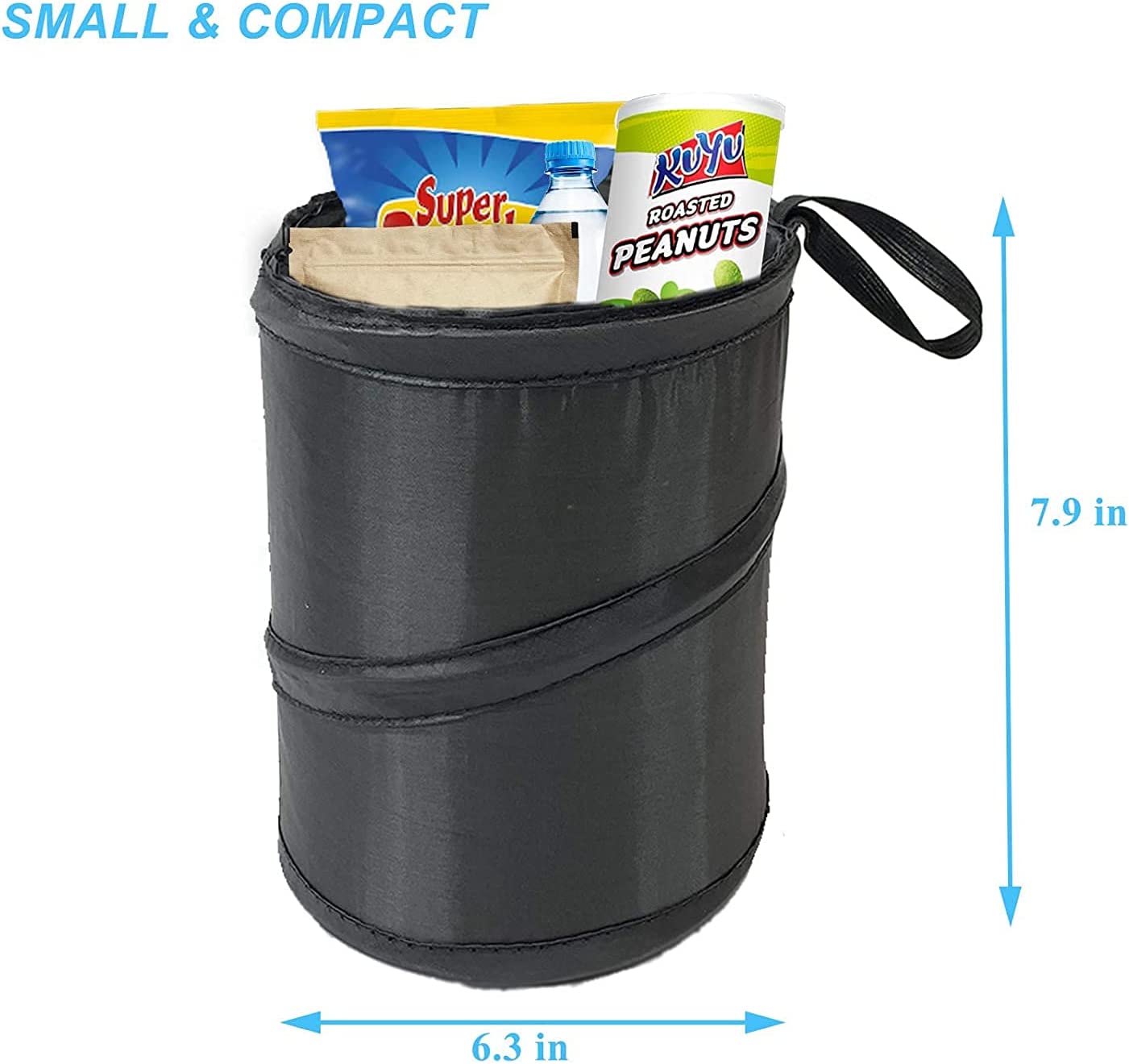 Kitbest Car Trash Can, Portable Garbage Bin, Collapsible Pop Up Trash Bag for Car, Waterproof Trash Can, Waste Basket Bin, Rubbish Bin (1 Pack, Black)