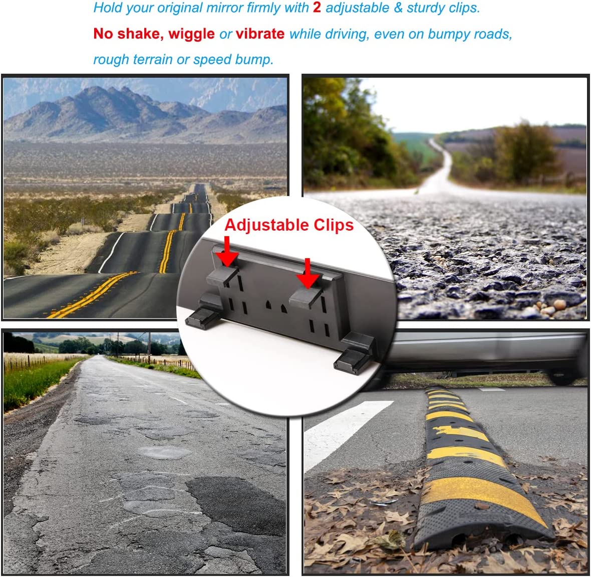 12 Inch Kitbest Interior Rear View Mirror, Panoramic– Wide Angle – Anti Glare - for Cars SUV Trucks