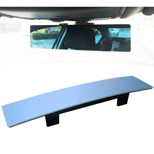 12 inch Kitbest Convex Curve Car Interior Rearview Mirror, Panoramic – Wide Angle – Frameless– Clip On For Cars, SUV, Trucks
