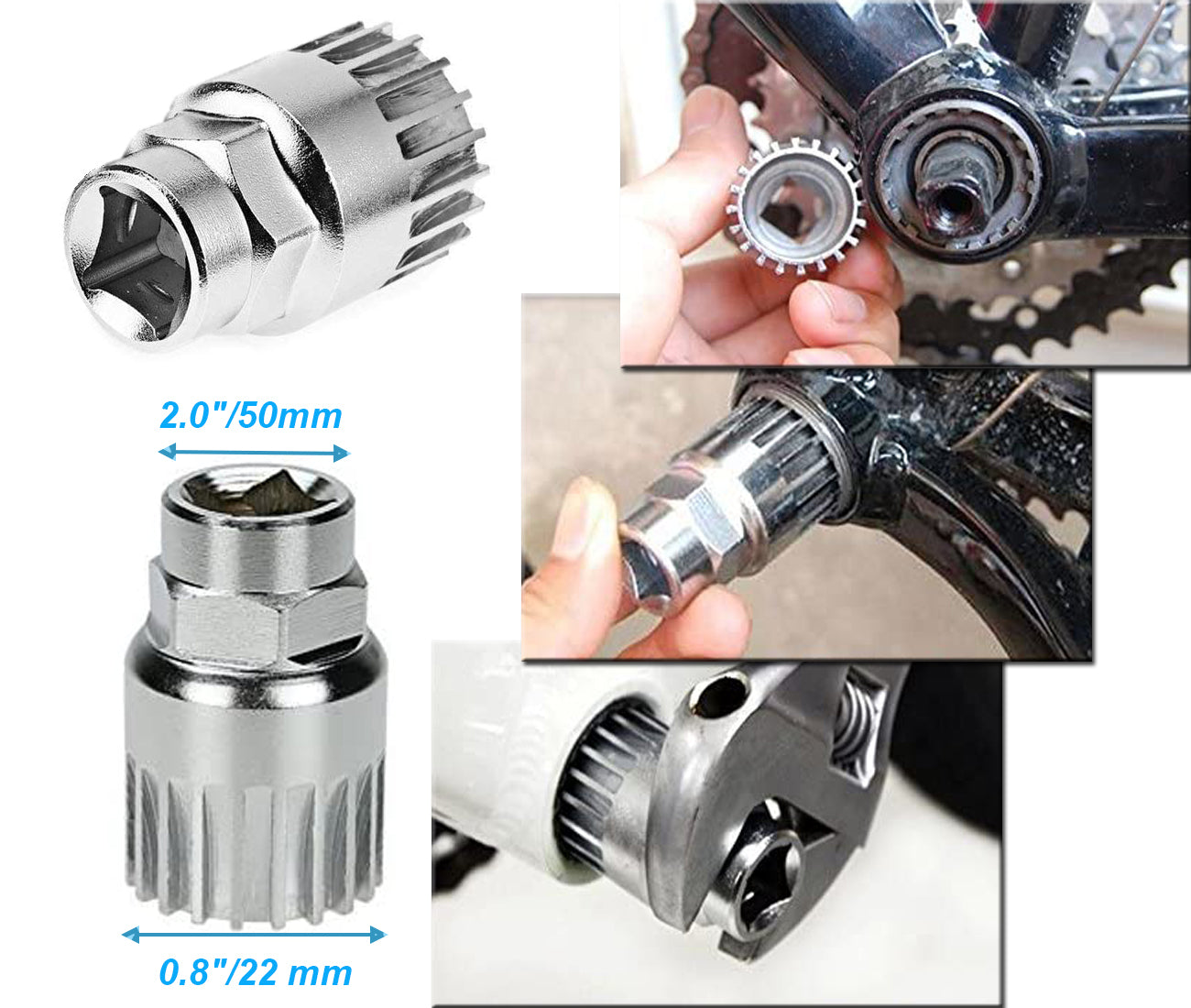 Bicycle Tool Kit Bike Crank Extractor Arm Remover and Bottom Bracket Remover with 16mm Spanner/Wrench