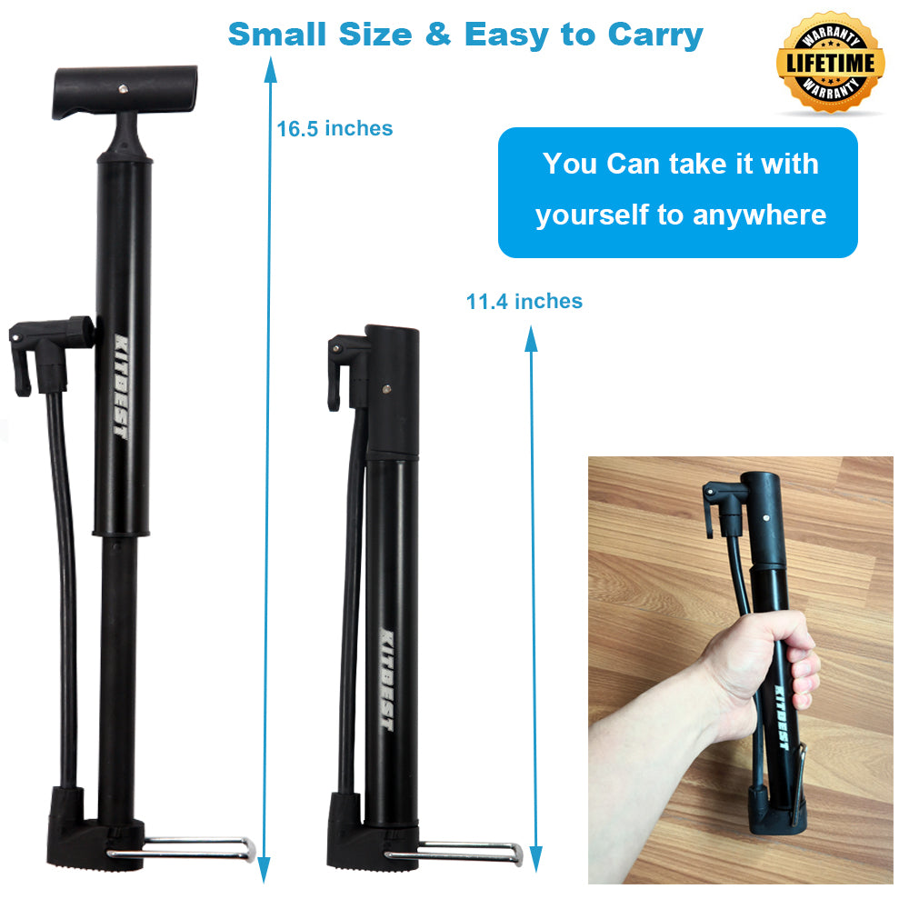KITBEST Bike Pump, Ball Pump Inflator Bicycle Floor Pump with High Pressure,130 PSI Max