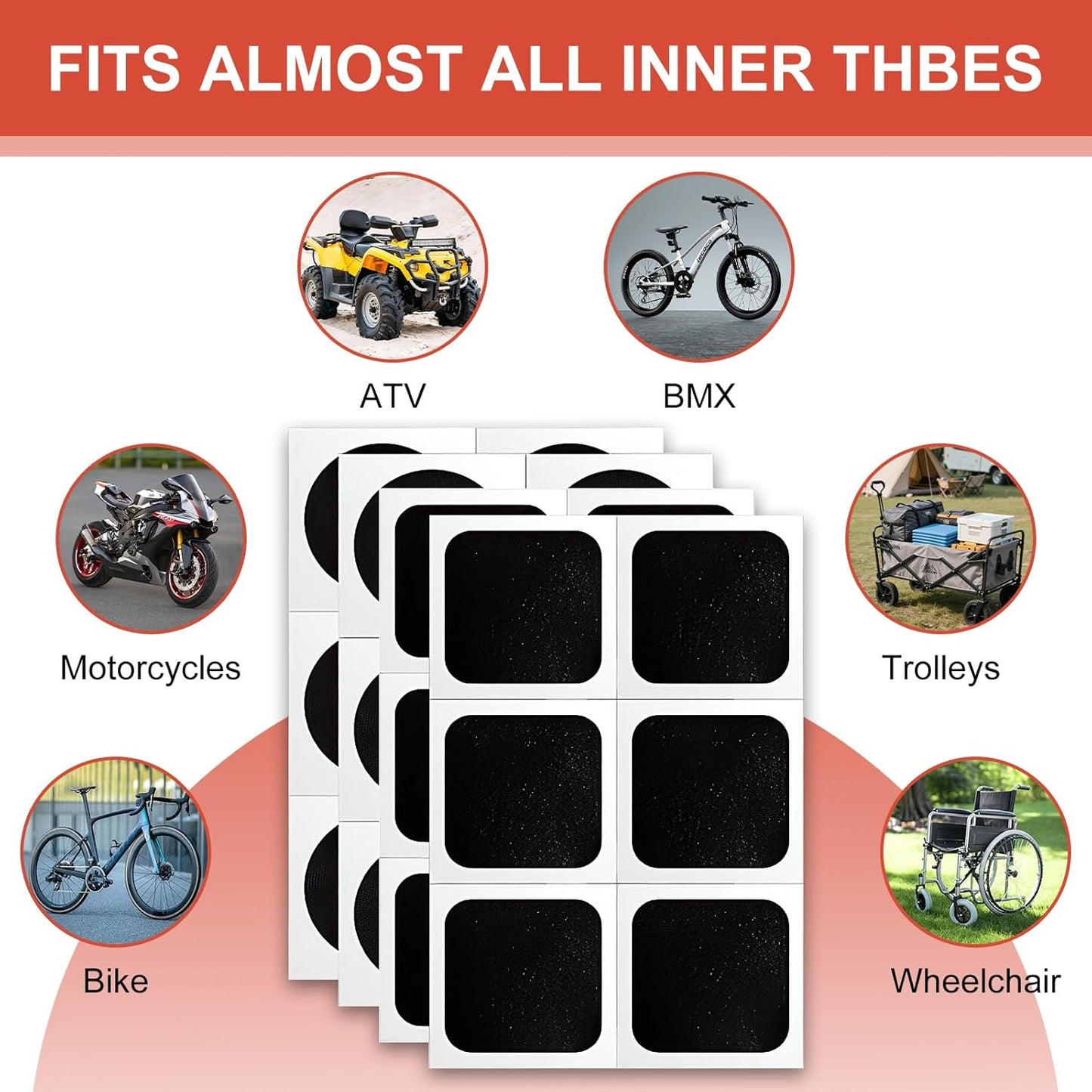 KITBEST Smart Bicycle Tire Patch Kit, 6 Glueless Patches