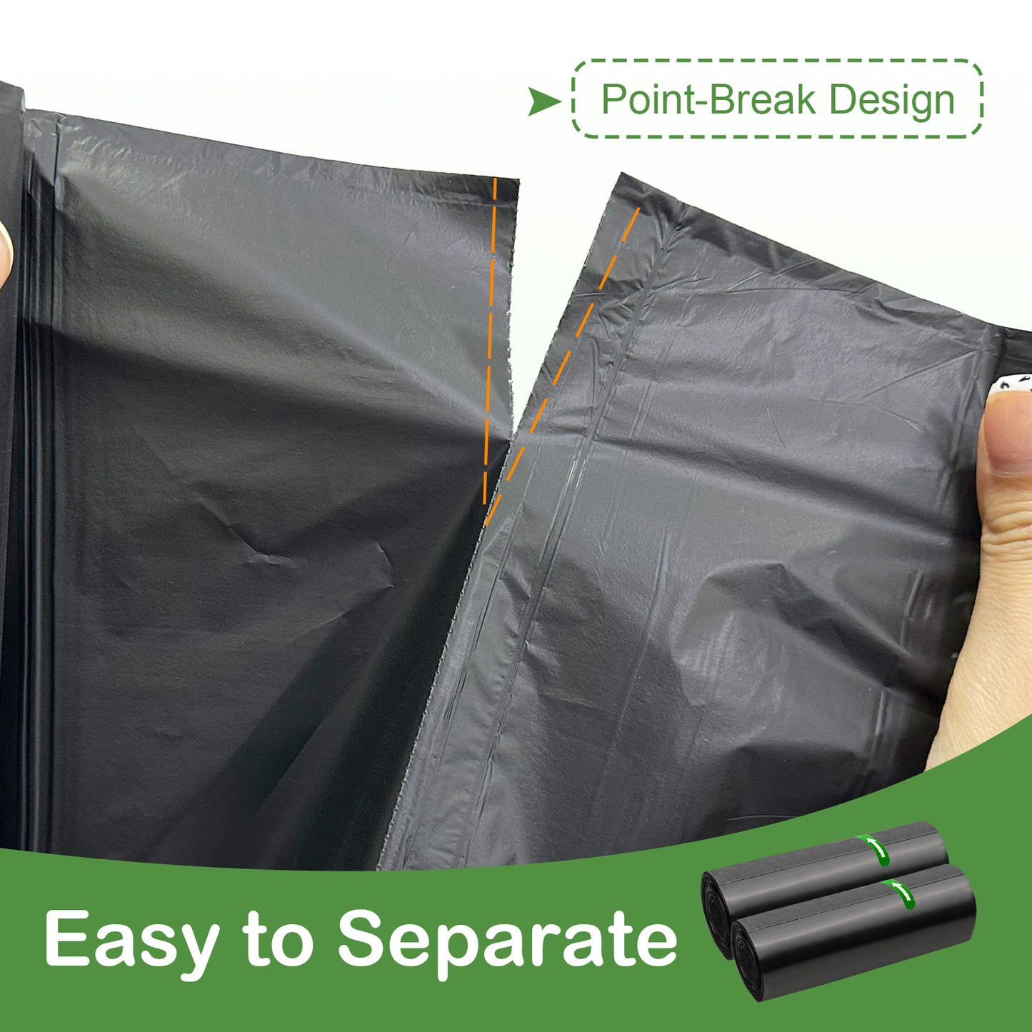 Heavy Duty Bin Bags 50 Litre, KITBEST Recyclable Black Bin Liners, 40 Plastic Rubbish Garbage Trash Dustbin Bags, 50L Sustainable Refuse Sacks for Large Home Office Kitchen Garden Waste Bin (60x80cm)