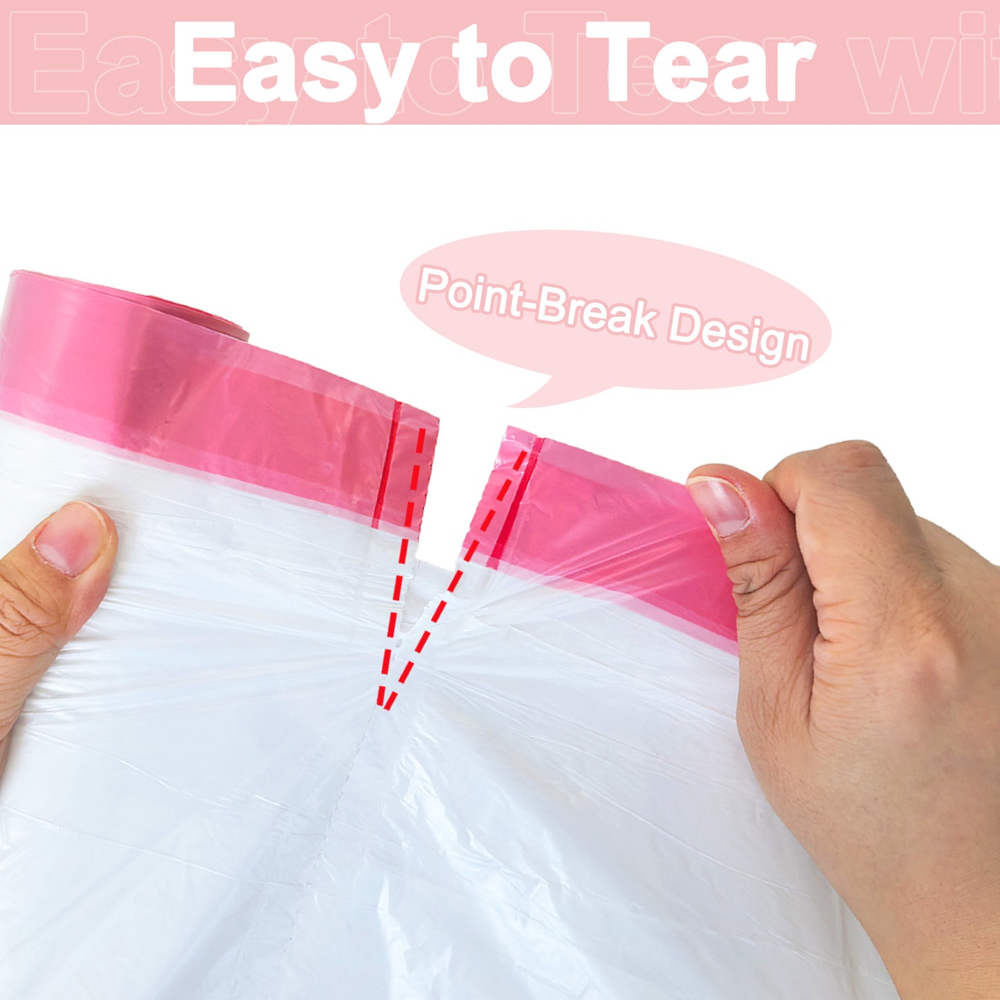 50L Drawstring Bin Bags, KITBEST Heavy Duty Swing Bin Bags with Tie Handle, Large Pedal Trash Garbage Rubbish Bags Kitchen White Plastic Refuse Sacks, Fit for 30-50 Liter Waste Bin, 60 x 77cm