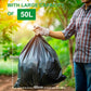 Heavy Duty Bin Bags 50 Litre, KITBEST Recyclable Black Bin Liners, 40 Plastic Rubbish Garbage Trash Dustbin Bags, 50L Sustainable Refuse Sacks for Large Home Office Kitchen Garden Waste Bin (60x80cm)