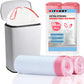 50L Drawstring Bin Bags, KITBEST Heavy Duty Swing Bin Bags with Tie Handle, Large Pedal Trash Garbage Rubbish Bags Kitchen White Plastic Refuse Sacks, Fit for 30-50 Liter Waste Bin, 60 x 77cm