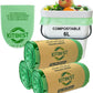 KITBEST Compostable Food Waste Bags 6L 150 Biodegradable Bin Liners with EN13432 Certification, Home Compost Kitchen Caddy Trash Waste Garbage Bags
